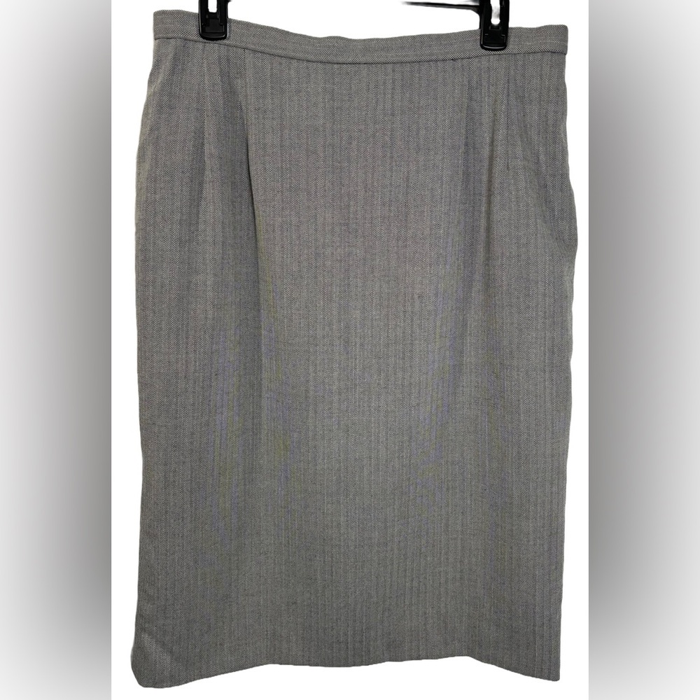 Pendleton 14 Gray Harringbone Pattern Pencil Skirt - image 1